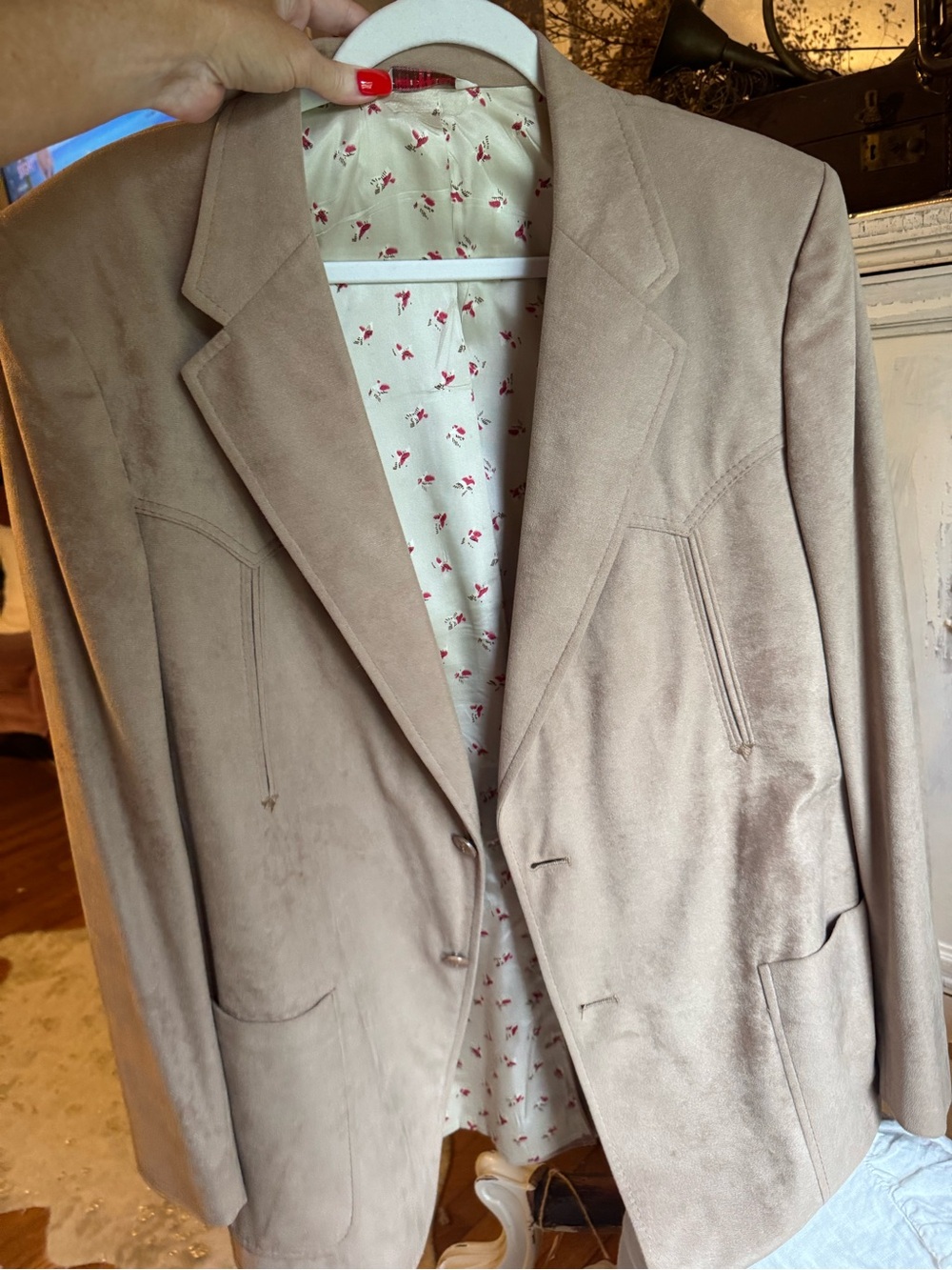 Western Men’s Taupe Suede blazer - vintage